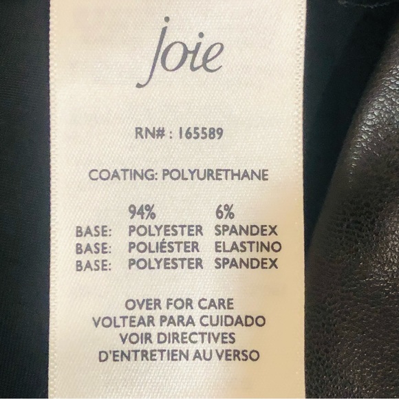 NWT New JOIE Faux Leather leggings Black Vegan various sizes MSRP $198 - Picture 9 of 13